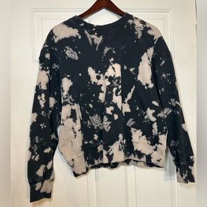 Missguided Women’s Crewneck Sweatshirt Black & Tan Tie Dye Size 8 100% Cotton
